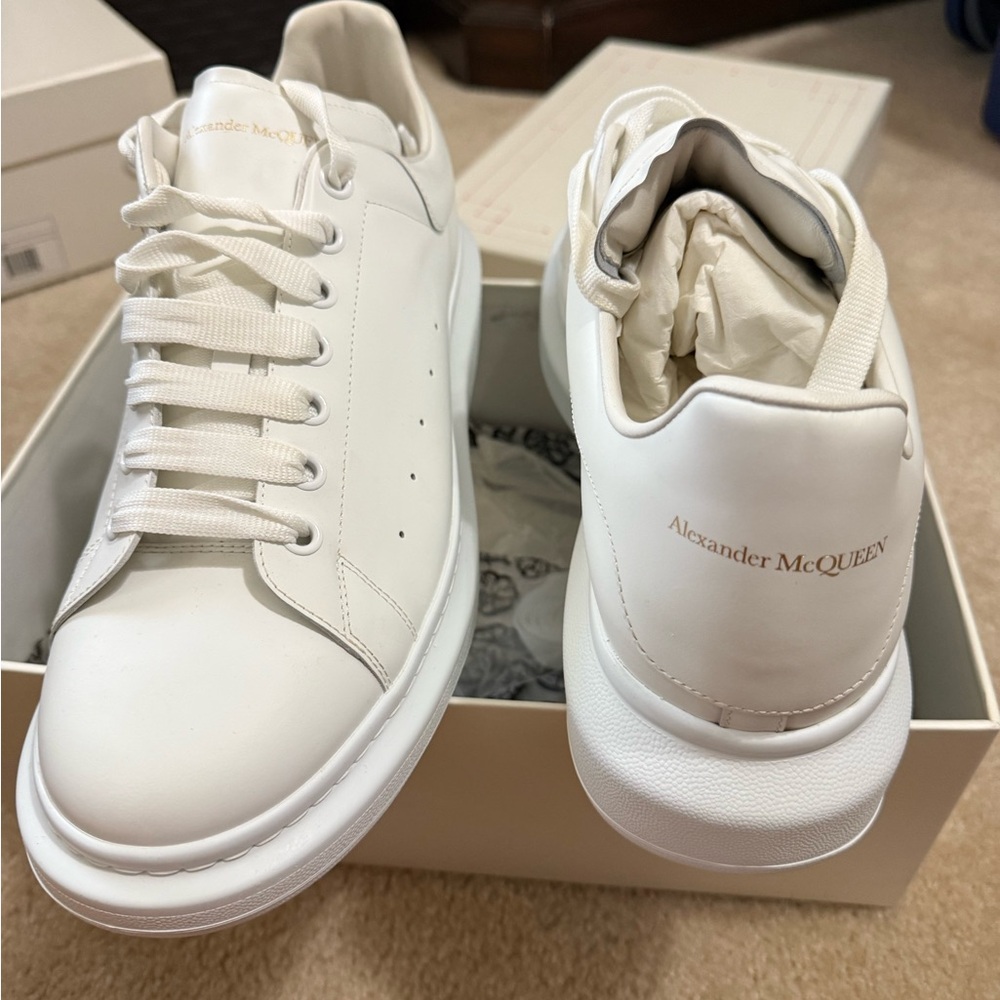 Alexander McQueen Classic White Leather Sneakers